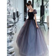 Raft core art exam dress music student bel canto French high-end evening girl light luxury party host elegant performance puff sleeve black 9906 M