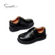 Snuffy boys' leather shoes spring new style children's style soft sole performance black leather shoes college black 27 recommended foot length 16.3cm