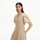 
French high-waisted temperament bat sleeve dress for women 25 summer new pure and beautiful long skirt DDS2LD5022 O20 Cangqiong M