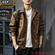 JEEP SPIRIT2025 autumn and winter Maillard retro leather jacket men's winter new American casual handsome pilot leather jacket coffee color suitable weight 130-145Jin Jin equals 0.5 kg L