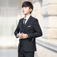 FANQI Teen High School Adult Dress Suit Uniform Boys Suit Suit Men's Five-piece Suit Korean Version Navy Suit + Pants L 95-110 Jin Jin is equal to 0.5 kg