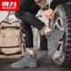 Pull back men's shoes Martin boots autumn and winter new men's high-top rhubarb boots workwear casual hiking shoes khaki 42