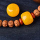 Zhenlixin Natural Chicken Fat Yellow Old Type Beeswax with Beads Buddha Beads Single Bucket Beads Bracelet Accessories Star and Moon Bodhi Vajra Accessories Chicken Fat Yellow Old Type (Free Coconut Shell Spacer with Order) 10mm 1 Piece
