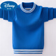 迪士尼（Disney）男童毛衣2025棉打底衫中大童洋气韩版套头圆领儿童羊毛衫针织 藏青色. 加厚一体绒 160 cm