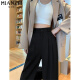 Baumwolle 2022 Neue Frauenkleidung Ice Seidenhose Sommer Dünnstil Slim Damenhosen kleine studentische koreanische Version breit 1047 braune Farbe (kleine Person) S 70-90jin [Jin entspricht 0,5 kg]