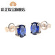 Caizhi sapphire earrings for women Japanese and Korean fashion colored gemstone earrings sterling silver plated 18k gold tanzanite earrings accessories