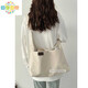 Chanyue Sac en toile légère de grande capacité Single Single Single Single Cross Bag Collège Étudiant Étudiant Sac à école décontractée Collège Japonais Black-1049 Tissu