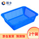 Guxiang rectangular plastic basket large thickened turnover basket organizes toys, sundries and clothing box washing basket storage basket washing basket blue No. 5 2 pieces
