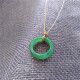 DL 1998 Fat Donglai Quality Tianlan Hetian Jade Ring Jade El anillo anillo liso de Jade Ping Ping An Ann Yang Green Apple [No. 16835] Diámetro interno 18.8 mm