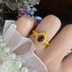 Fulai Island 2025 Neuer Goldring [Vorverkauf] Vollgold 999 Seidenlila Amethyst Ring -mehr Rückerstattung weniger Entschädigung, Arbeitskosten: 694 Yuan, Ringnummer -13r 丨 ca. 5,1 g