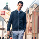 Mr. Lave Lapa Chaqueta tejida de punto para hombres Autumn y invierno de bolsillo de bolsillo de bolsillo de doble cara Be12131 gris oscuro y azul S 165