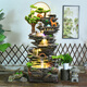 MPPMCK Großer Bodenstockgier fließender Wasserbrunnen Wohnzimmer Büro Büro Feng Shui Wheal Wealth Dekoration Bergkreislauf-Waterscape Ornament 9902s klein 70 cm