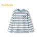 Balabala children's clothing boys' T-shirt children's 2025 spring new long-sleeved top striped shopping mall same style 202125100106