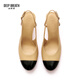 Souffle profonde souffle profonde chaussures de femmes petites orteils ronds petits xiangfeng talons hauts élégants chaussures simples single ax11148 beige noir 35