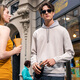 
Mr.BuMrBuBu Mr. Light and Loose Sweatshirt Men Outdoor Functional Style Contrast Color Hooded Long Sleeve KT15690 Oat Gray M 170/