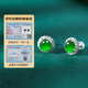 Oriental Jade S925 Silver Full Inlaid Imperial Green Plain A Grade Jade Earrings Birthday Gift for Women