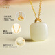Chinese jewelry birthday gift for girlfriend, 18k gold inlaid Hetian jade necklace, female small sugar cube pendant, sweet gift for girlfriend and wife