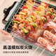 AUX barbecue pot large-capacity removable electric grill multi-functional meat frying split Korean electric grill household indoor smokeless skewers machine dark green 1 layer