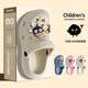 Candy astringent summer new style of children's cute boys and girls' stomping on shit feel anti-slip hole shoes, non-slip inside and outside, two-wear parent-child slippers, black size 34/35 (shoe length 22CM