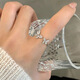 Super gentle camellia ring for women ins niche design cool style advanced open adjustable index finger ring #93 4 rings