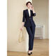 Purple striped blazer women's long-sleeved high-end host professional suit temperament suit formal manager work clothes gold suit + pants L (recommended 100-110 Jin Jin equals 0.5 kg)