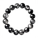 Eternal symbol light luxury brand collection grade natural black silver titanium crystal bracelet for men and women single circle black hair crystal cat eye high-end crystal bracelet, body protection and evil spirit 7mm - collection grade natural Brazilian black