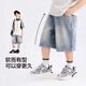 Zuoxi Kinderkleidung Jungen Denim Shorts Anti-Fading Summer Wear 2025 NEU KINDER SUMMER MIDER-PANTS Denim Color 140