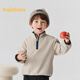 Balabala Kinderkleidung Kinder Sweatshirt Boy Herbst und Winter kleine Kinder Big Children Girls Fleece Stand Collar Top Trend 208424121215