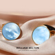 WILLIAM MILTON深海蓝色贝母袖扣男高端袖口钉轻奢礼物定制礼盒装 银贝母雕花
