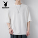 Playboy (Playboy) 7-Viertel-Ärmel-Männer kurzärmelig T-Shirt 2025 SOMMER NEUER ROCK LOSSEN FIT BEIDIERTE MITTEILUNGSLEGELEMENTE MIDERSCHLUSS MARKE INS halbärmelte qd659 gelb L [120-135jin [Jin gleich 0,5 kg]]