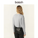 Ba&sh bash early spring French intellectual gray cardigan soft waxy top sweater 1E25BRAN BLEUCIEL M (1)