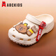ABC Kinder Kinderschuhe Summer Männer und Mädchen Sandalen weiche Sohle-Loch-Schuhe Kapibala Beach Schuhe 8597 Beige 30-31