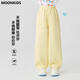 moonkids女童裤子春夏款2025新款夏装阔腿裤儿童休闲香蕉长裤女孩直筒卫裤 两条【15280嫩黄色+15259灰色】 110 cm