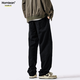 Homlean American Pure Cotton Casual Pants de primavera y verano Nicho de verano Marca de tendencia Ropa Ropa Ropa Long Pantalones HS60 Negro 2xl