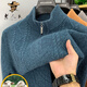 
Old man's head wool sweater men's knitted sweater in winter thick bottoming half high neck zipper thick warm pure 100% cardigan men EX9005 gray L Recommended 120-140Jin [Jin equals 0.5 kg]