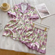 Leichter Yilin Tulip Pyjamas für Frauen im Sommer Dünneis Seiden kurzärmelige Damen Sommer große Heimkleidung SDX#9905 Crayon Shin-Shikan Kurzärmel-Shorts M 75-95jin [Jin gleich 0,5 kg]