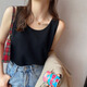 
Yu Zhaolin (YUZHAOLIN) suspender vest women's base cover for breast-covering suit inside and can be worn with versatile tops sleeveless T-shirt spring and summer black