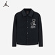 NIKE JORDAN Nike AJ children's shirt 2025 spring new comfortable terry children's long-sleeved shirt black 130/64(7)