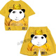 Wei JIEBING schwarzer Tee Kleidung Set Sommer heißes T-Shirt Kurzarm Shorts Alle Männer und Frauen 3D-Drucktrendset 3tu5509 STKU719 150 Kinder für Gewicht 60-70 Jin [Jin gleich 0,5 kg]