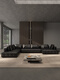 Die gleiche Art von Lawrence-Sofa, originales schwarzes Ledersofa, High-End-Vollledersofa, geradereihe Sofa, große flache Schicht, Kombination H1392 cm, Kombination 0 cm