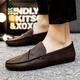 Holzspecker Britisch im britischen Stil Arbeit Soft Sohle wasserdichte lässige braune leichte leichte Jungen Liebenswerte Bohnenschuhe Herrenschuhe Geschäft D829 Black 43