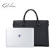 SATCHI briefcase business casual genuine leather multi-compartment styling simple first layer cowhide men's bag can hold 13-inch computer black 14-inch
