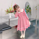 Annie Youer Girls Autumn and Winter Dress 2025 Western Style Children's Clothing Girls Princess Dress Children's Skirt Pink Velvet 100