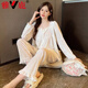 Yalu Gold Velvet Pyjamas für Frauen im Frühling und Herbst Winter langärmelige Strickjacke Cartoon Cat-Sensuelle Hauskleidung kann außerhalb von Ins 9904 Welpe 2xl empfohlen 135-150jin [Jin gleich 0,5 kg]