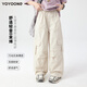 
NICKYBABY girls' labor pants spring and autumn cool style children's spring pants 2025 new style big children's mountain wide-leg sports pants 15265 apricot color + 15266 blue 120