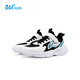 361 [Gleiches Modell im Einkaufszentrum] Kinderschuhe Jungen Kinder lässige Schuhe 2025 Frühlings- und Sommermitte und große Kinder neue Sportschuhe Carbon Schwarz/361 Grad Weiß/Ente Blue 38