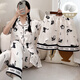 Langsha brings breast pad pajamas for girls three-piece short-sleeved ice and snow summer thin trousers home clothing counter YR1047 M women's style: 75-95Jin [Jin equals 0.5 kg]