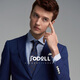 
JODOLL Jodon spring jacket men's suit business formal wear versatile blue wool vertical striped slim suit men royal blue 52 B