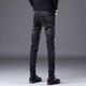 
JEEP SPIRIT genuine Jeep high-end jeans men 2025 summer thin slim foot high-end elastic casual pants men 1048 black regular size 30 waist circumference 2 feet 3 suitable for 110-120 Jin [Jin equals 0.5 kg]