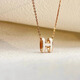 Li Shengao's version of V gold-plated 18KH letter necklace for women, classic enamel K gold pendant, light luxury niche clavicle chain for best friends, small rose gold chain, white pendant